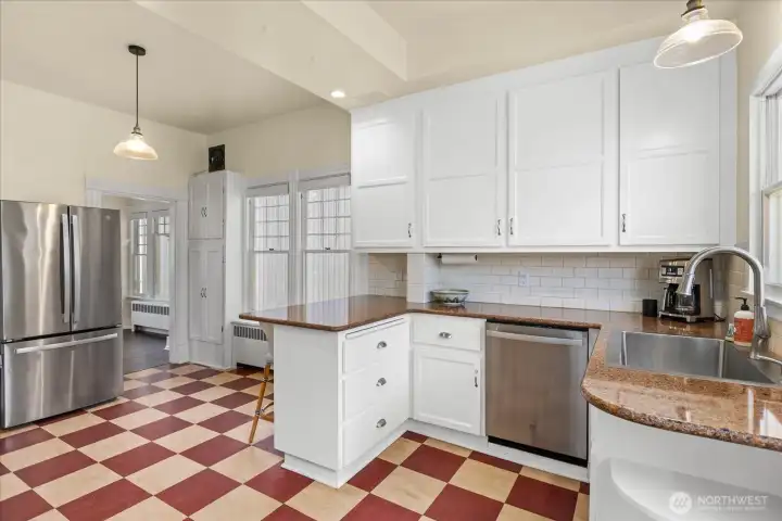 Plentiful cabinet space.