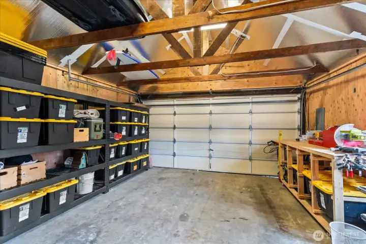 Front half of the detached garage.