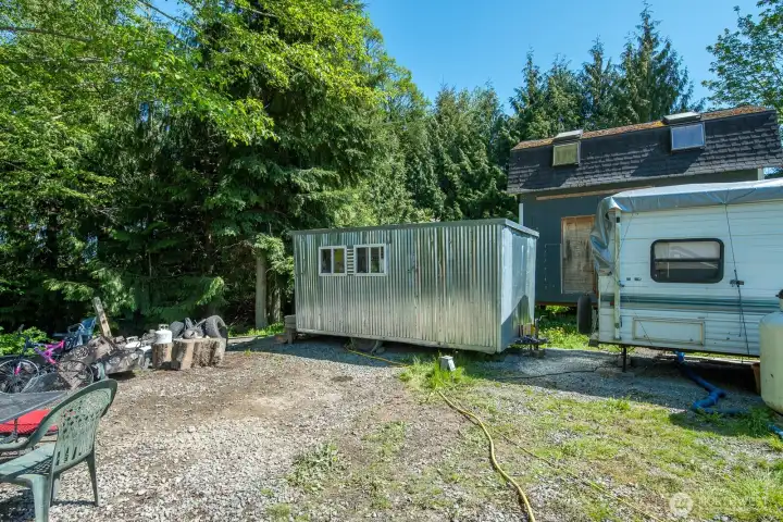 Laundry and extra storage trailer that can stay!