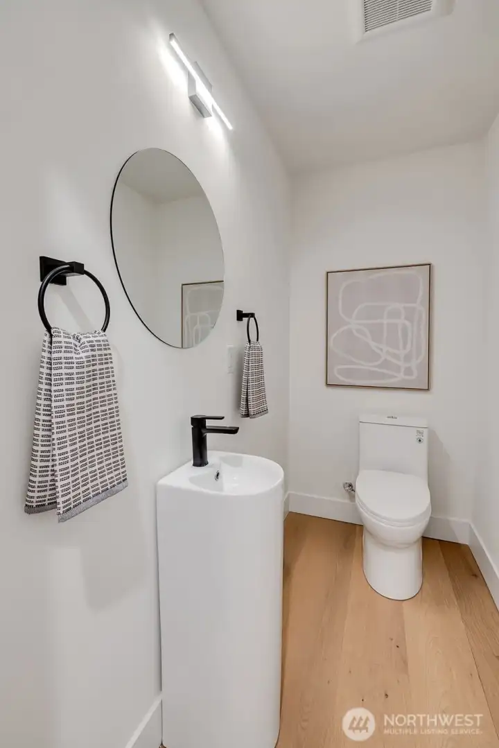 Main level half bath.
