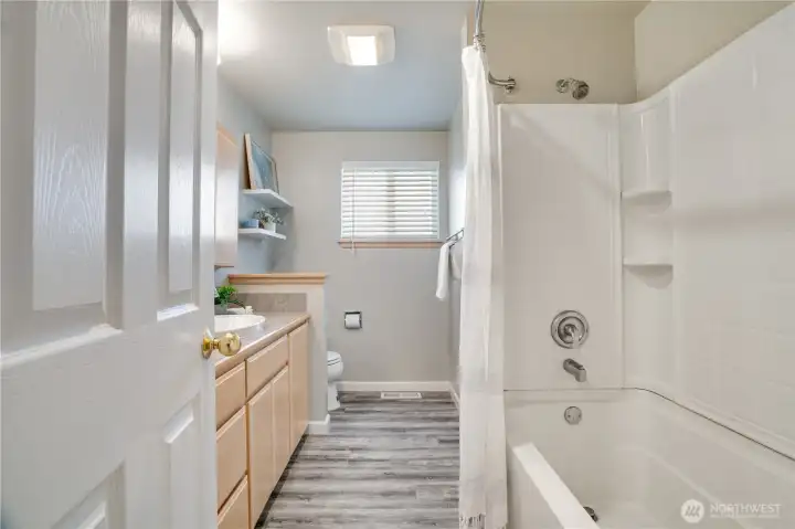 Full bathroom accessible by all 3 bedrooms. Full bathroom accessible by all 3 bedrooms.