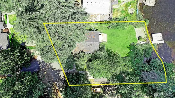 Approximate boundary lines of the .38 acre property.