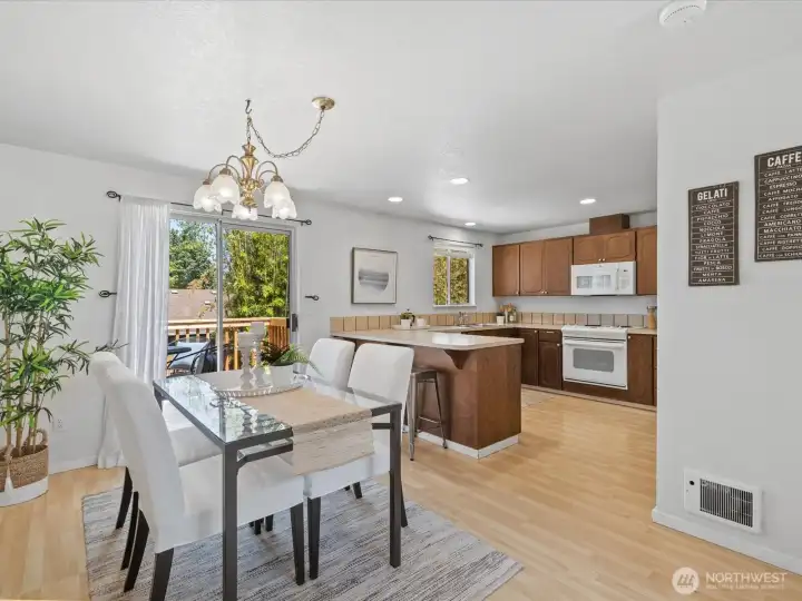 Open spaces won't leave you isolated in the kitchen.