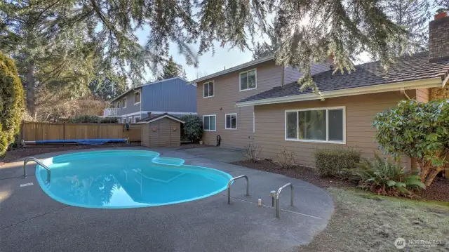 You will love hosting all summer long with this expansive patio space and heated pool, plus easy to maintain yard.