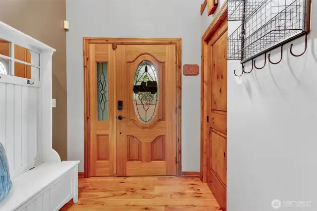 Beautifully refinished wood floors (2024) Solid wood doors in this custom home.