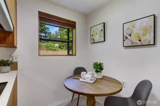 A sweet little nook for a quiet cup of coffee, tea, breakfast...enjoy your own space.