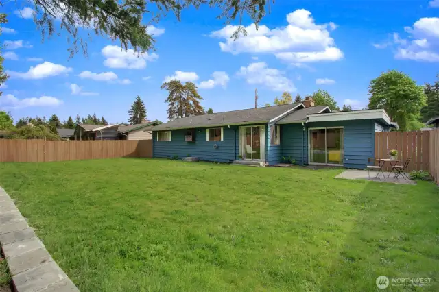 You can see here that the Rec room has a flat room, while the rest of the house (even the garage) has a sloped roof that comes to a peak (high point).