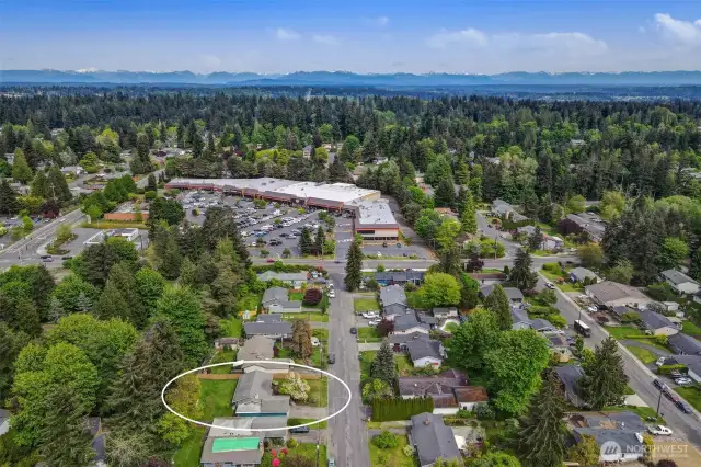 It was such a gorgeous day, the photographer captured the row of mountains from the drone. The Pacific Northwest at its' Best!