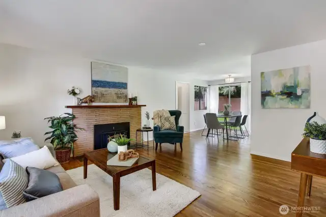 Welcome Home! The original oak hardwood floors were professionally refinished for you...