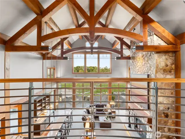 View of the livingroom from the upstairs landing