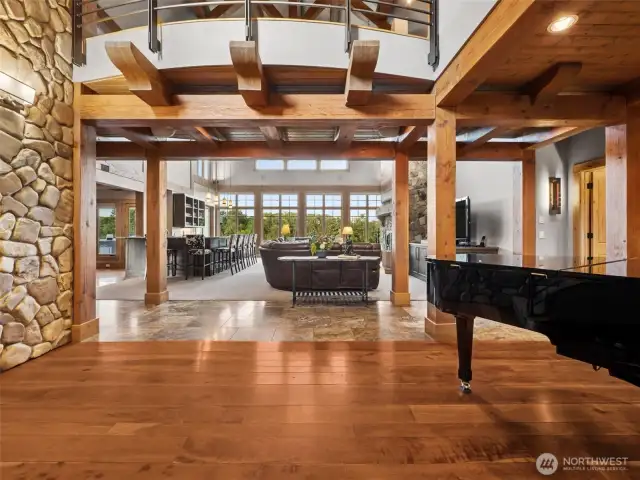 Zero clearance, spectacular entry. There are no steps on the entire main level of the home.