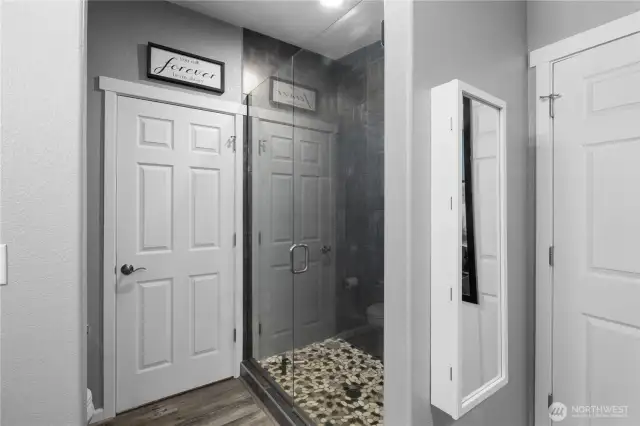 Primary bathroom walk-in shower.