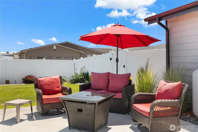 Entertaining patio.