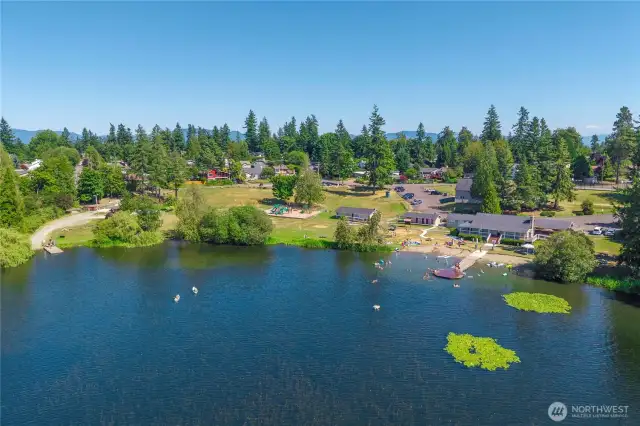 Community boat launch to the left Club house to the right