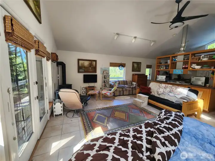 ADU living area with propane stove