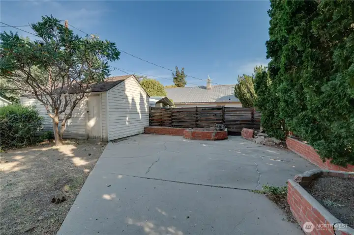 Patio and Garage
