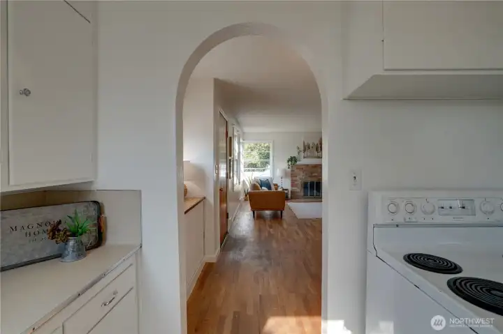 Kitchen looking into Living Room