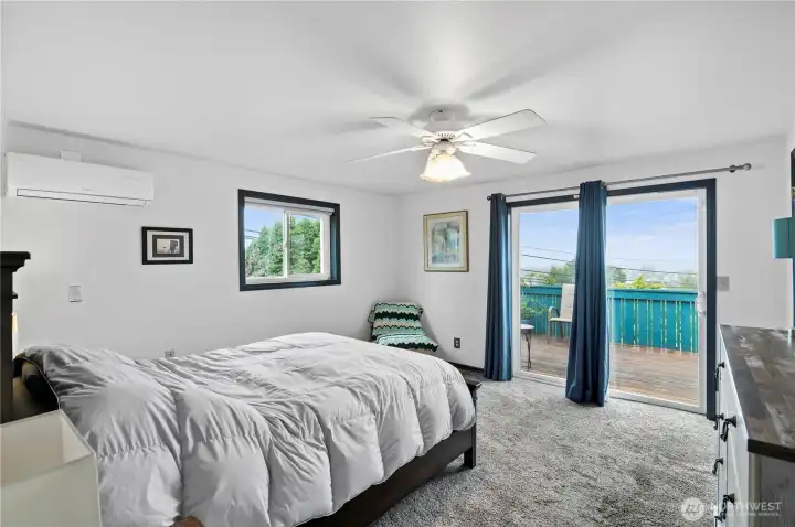 Upstairs bedroom #2 with its own sliding doors