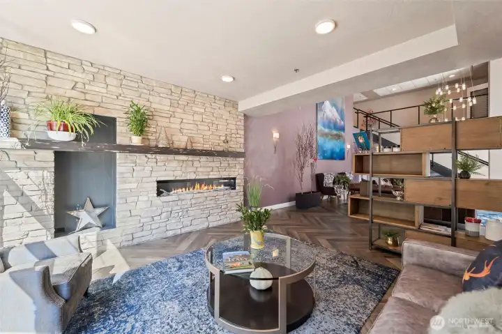 This semi-private space is perfect for visiting with friends and neighbors.