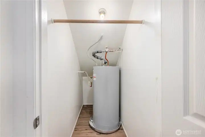 Downstairs closet.