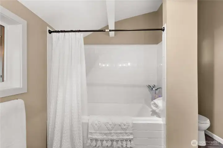 Relax in the oversized tub