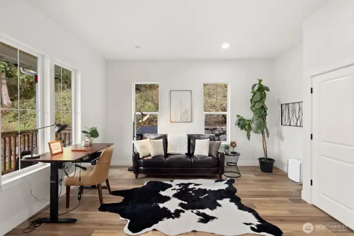 Den off the front door entrance.