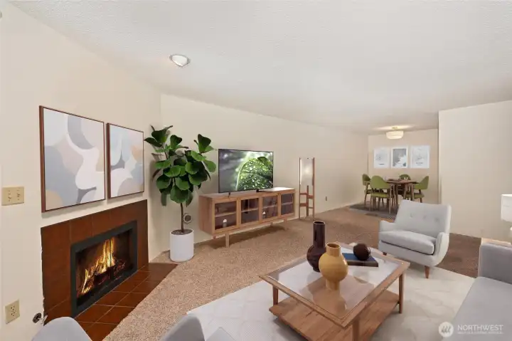 Looking into the formal dining room