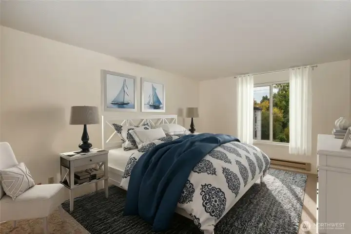 Spacious primary bedroom