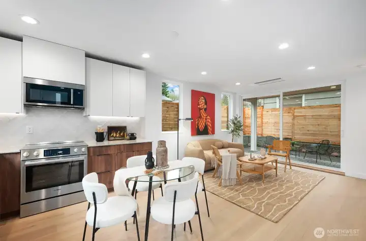 The large windows and slider provide great natural light.