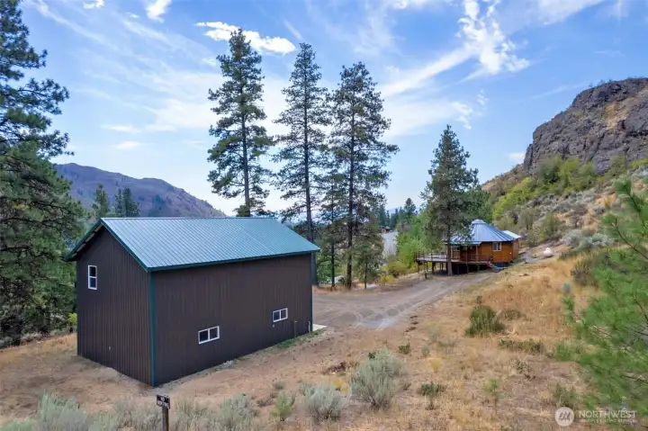 Large pole barn will protect all of your recreation vehicles and belongings.