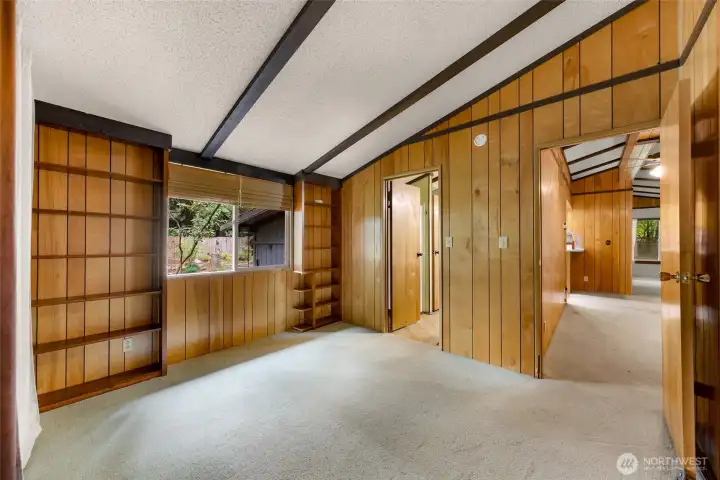 Second bedroom has doors to bath and living area. Second bedroom has doors to bath and living area.