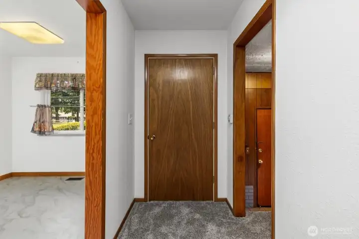 Large coat closet off of front entry.