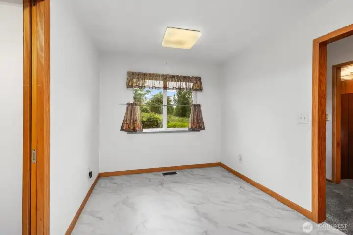 Breakfast nook in the kitchen.