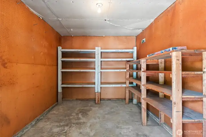 Cellar room in the 2 car garage.