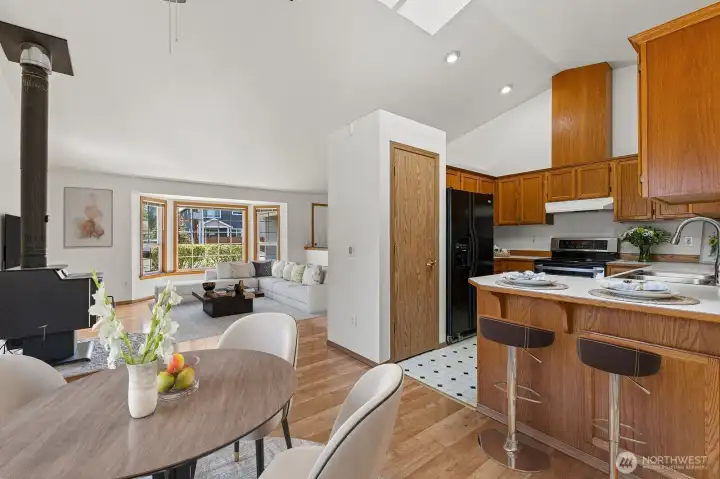 The kitchen also has a great size pantry. Virtually staged.