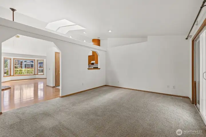 The interior has been freshly painted & the carpeting is new.