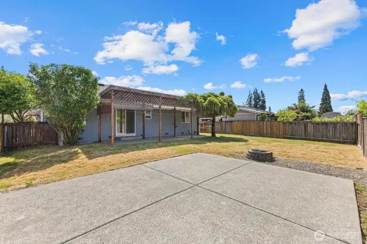 Sunny West facing backyard.