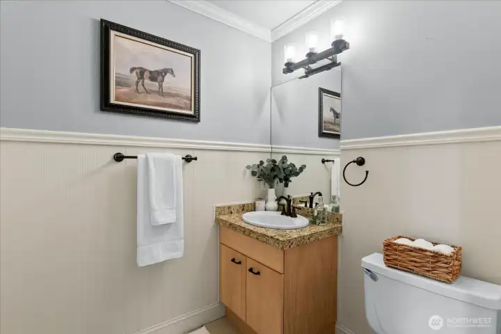 Powder room on main.