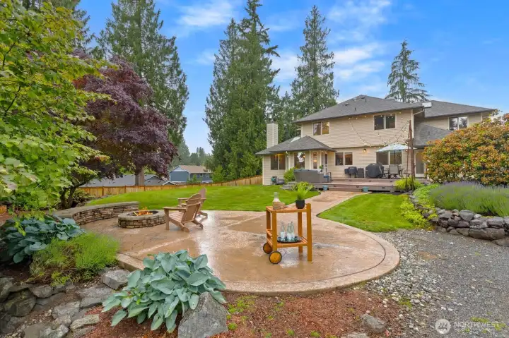 Private backyard oasis with room to play, garden, and entertain.