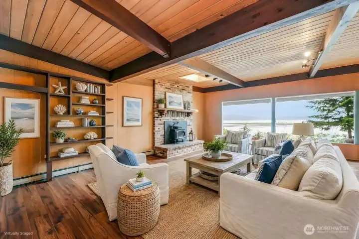 Another staged view of the main living space.  Check out the views!!