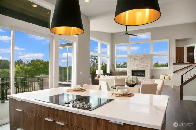 Plethora of Natural Light & Quartz Counters w/Extra Cabinet Space & Breakfast Bar Area