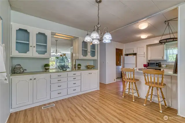 Open Dining room towards kitchen