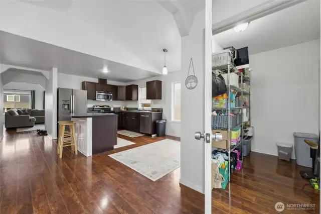 Oversized walk-in pantry