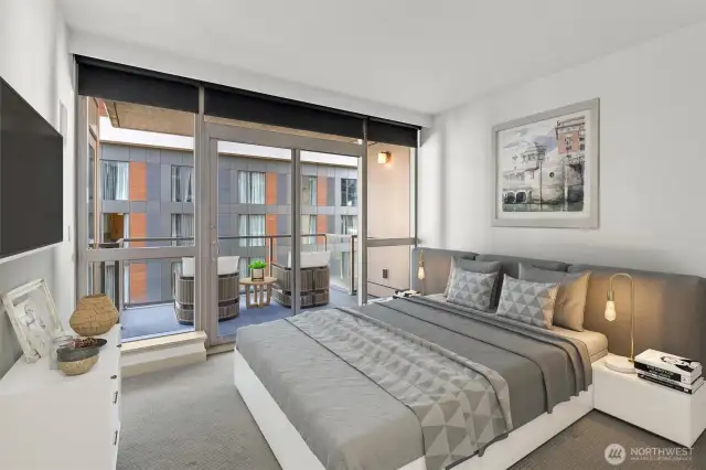 Sizable bedroom with good closet space.