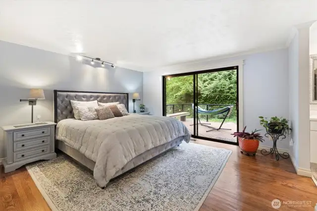 Wonderful primary with deck access.