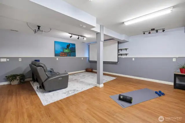 Movie night, gaming, exercise room!