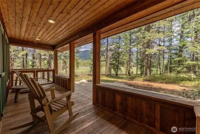 Covered porch with rocking chairs stunning views—ideal, ideal for quiet mornings or evening sunsets