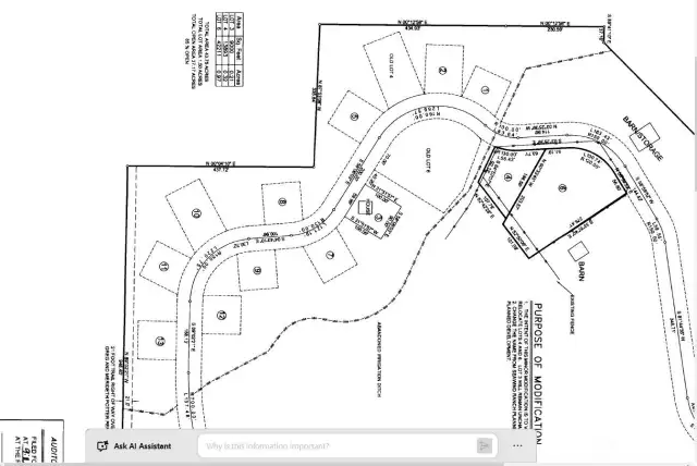 Survey Map; farm house and two homesites.