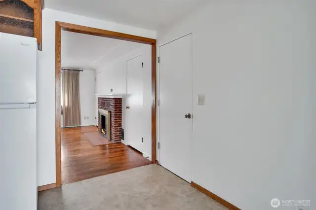 Convenient access door to garage from the kitchen.