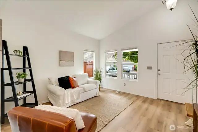 Living Room with Vaulted Ceilings
